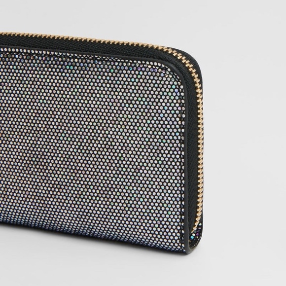 MANSUR GAVRIEL Compact Zip Case Card Wallet in Glitter Goat Suede Leather - Picture 5 of 5